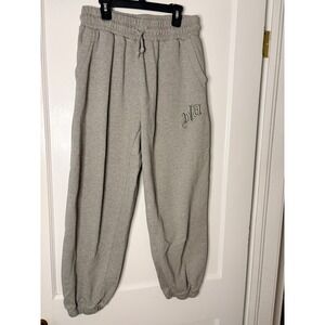 YoungLA 222 Heavyweight Fleece Sweatpants Gray Embroidered Logo Mens Size Medium